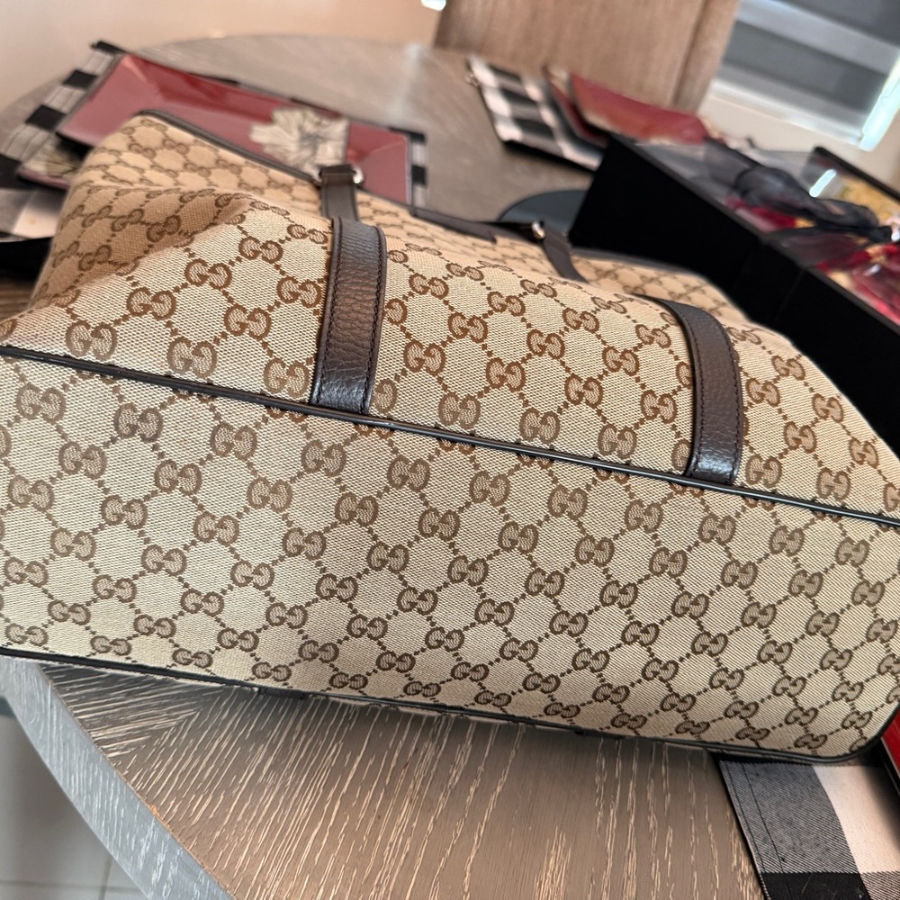 Gucci Beige and Dark Brown Men's Tote - Picture 5 of 15